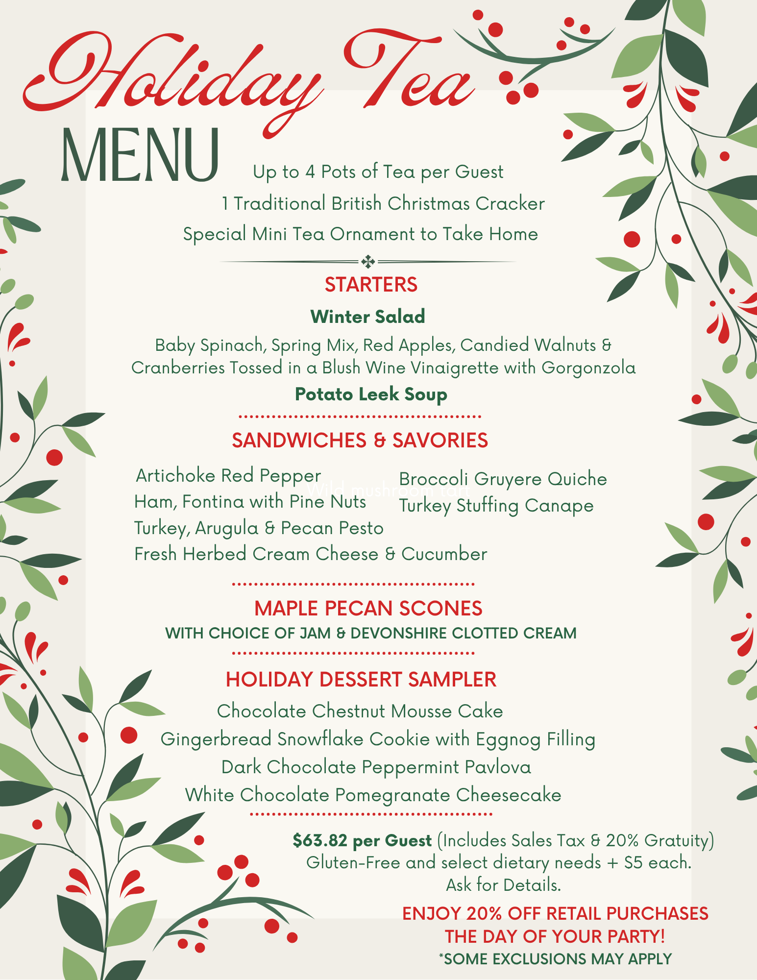 Traditional British Christmas Afternoon Tea: Delightful Festive Treats