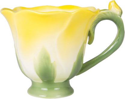 Yellow Rose Porcelain Tea Cup Set
